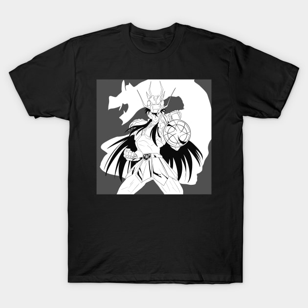 dragon shiryu in myth cloth of saint, in saint seiya anime ecopop T-Shirt by jorge_lebeau